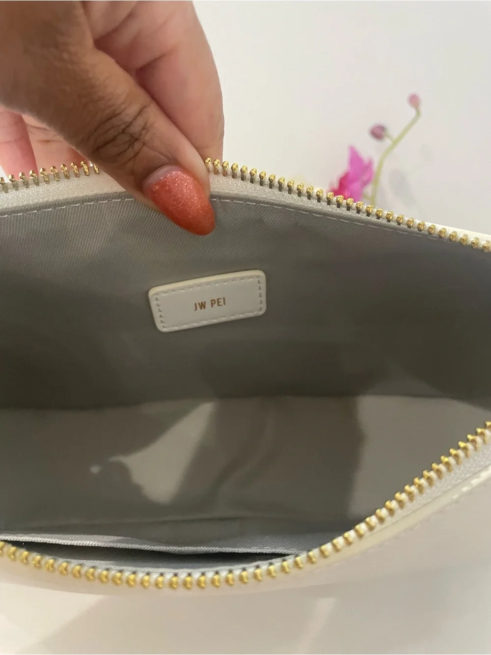 JW PEI White Vegan Leather Shoulder Bag